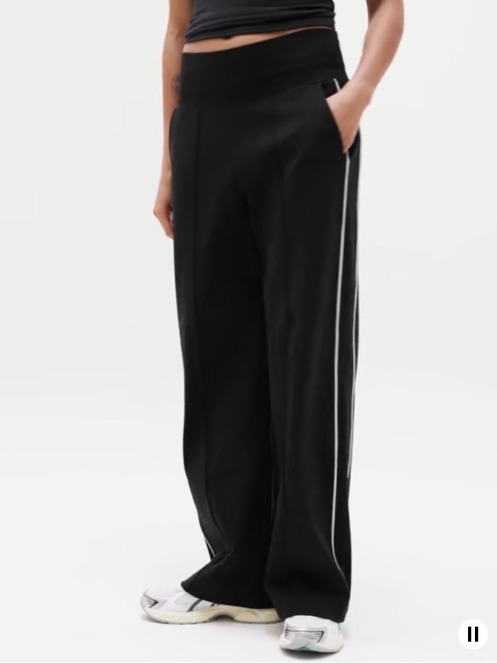 Athleta Venice track stripe wide leg pant